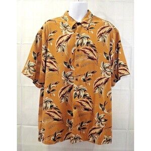 Izod Shirt 100% Silk Hawaiian Camp Floral Button Front Mens Size XL